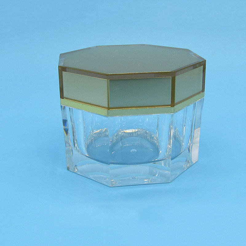 100g Acrylic Octagonal Cosmetic Jar Packaging For Cream / Medicine Capsules