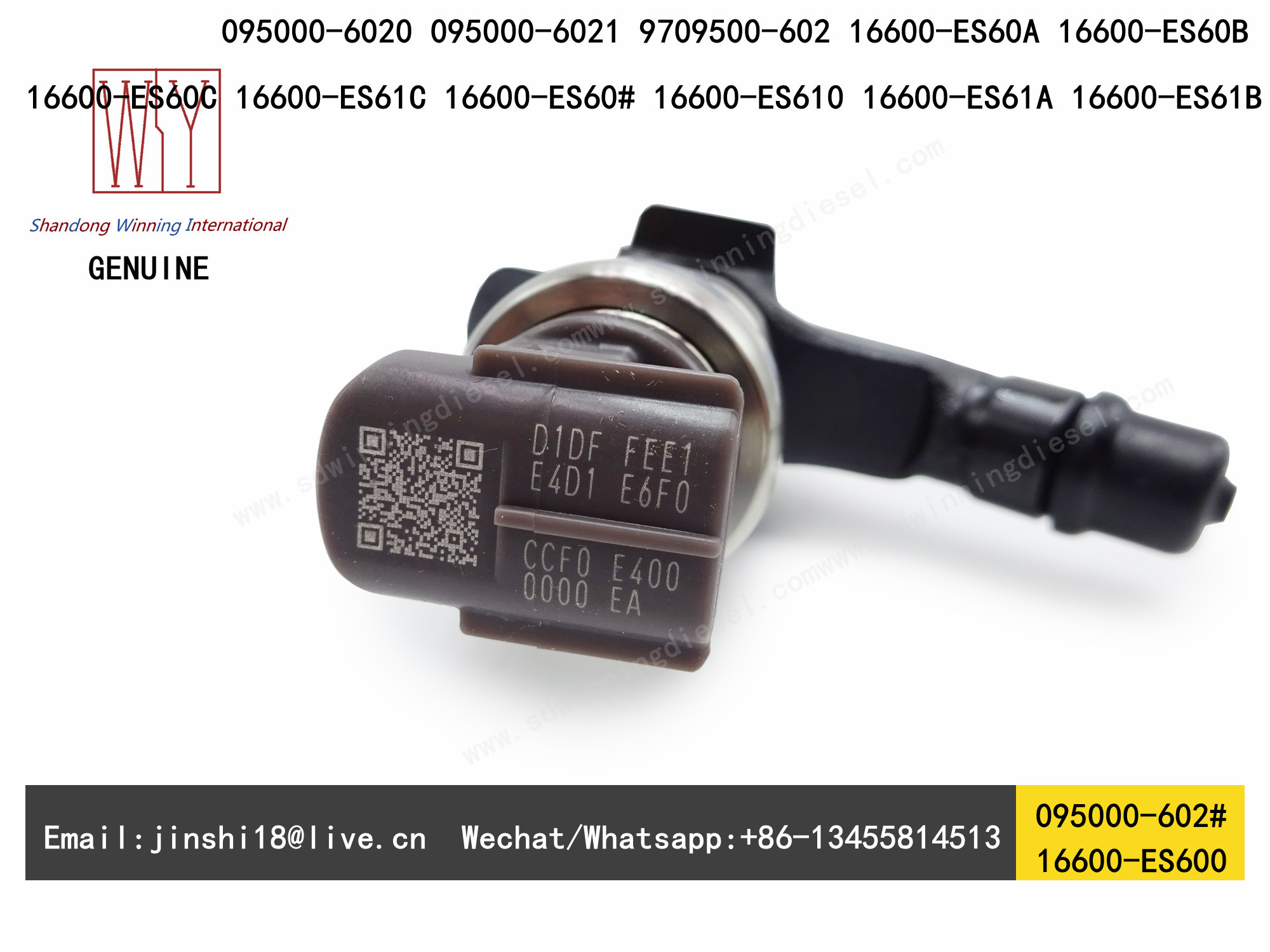 DENSO GENUINE AND BRAND NEW COMMON RAIL FUEL INJECTOR 095000-6020, 095000-6024, 16600-ES600, 16600-ES60A, 16600-ES60B, 1