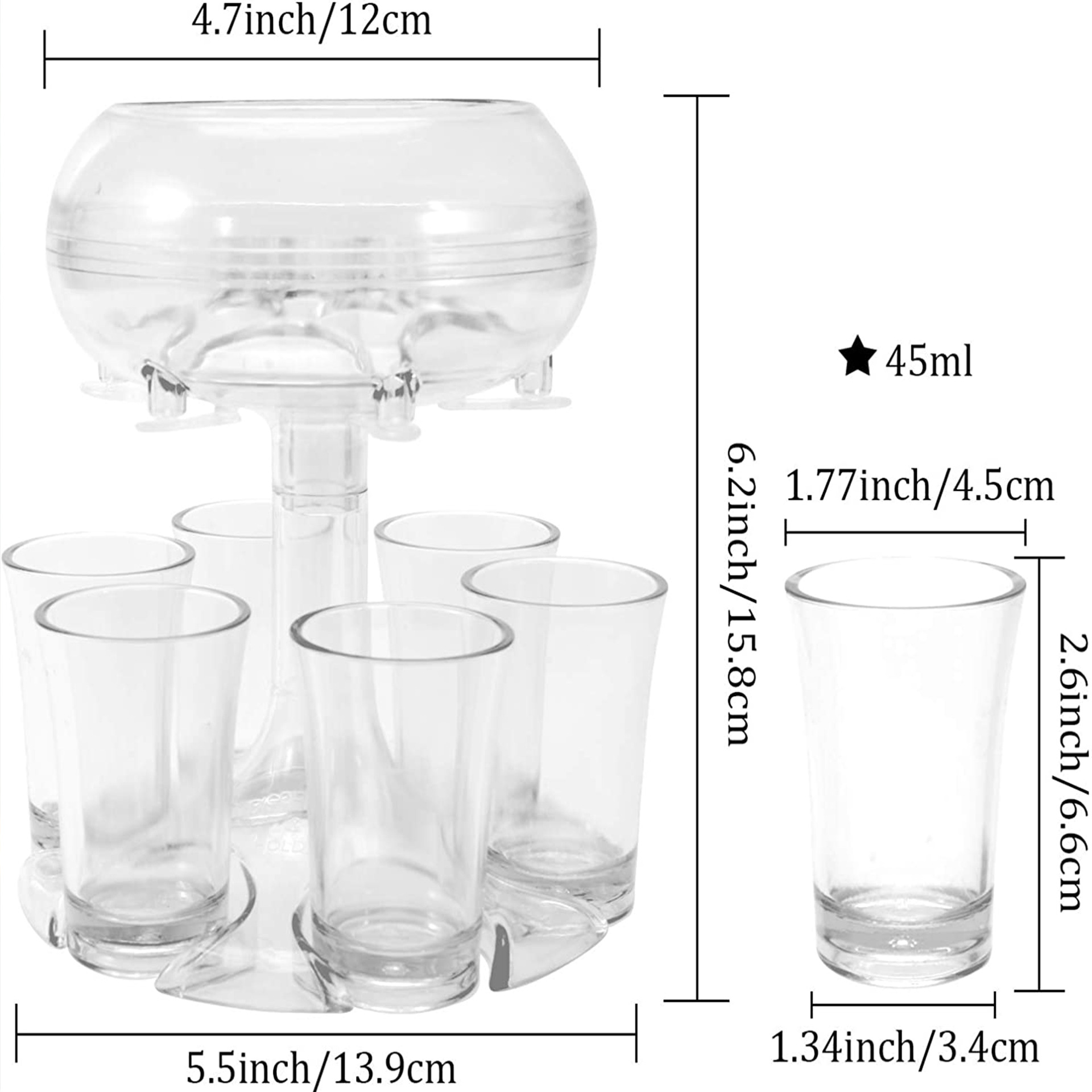 Exclusive 6-Shot Glass Dispenser and Holder Set for Sustainable Wine Party Occasions