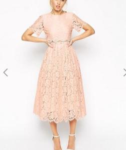 Quality Newest Design Women Elegant Lace Midi Dress Party Wedding Dress Hot Sale wholesale