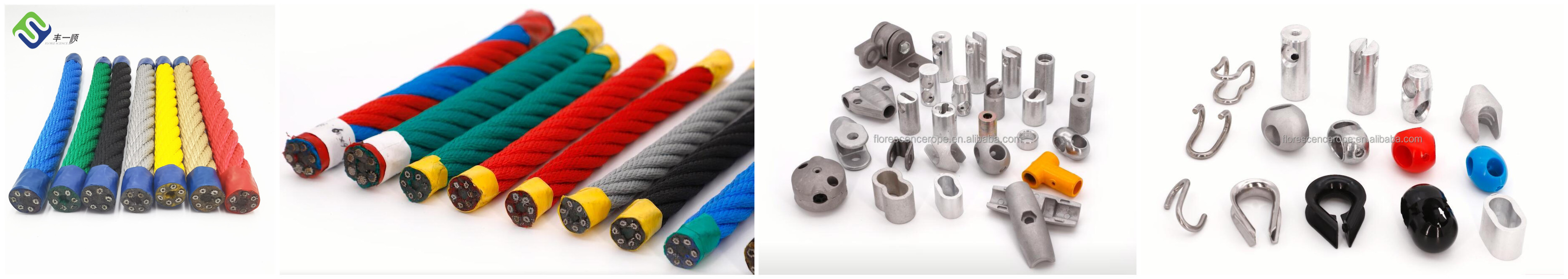 Polyester Playground Combination Rope Steel Core 18mm 6*8 FC Customized