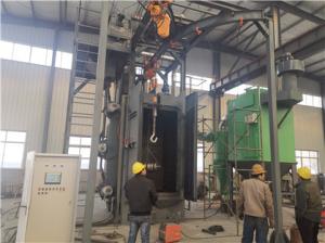 Quality Double Hook 600mm Hanger Type Shot Blasting Machine For Forging Parts Cleaning wholesale