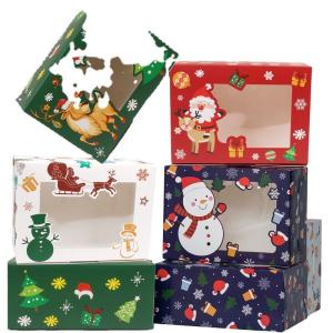 Quality Christmas Cookie Dessert Cardboard Giftbox Cake Muffin Christmas Cardboard Boxes wholesale