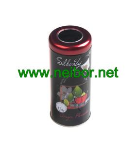 Quality 20 sachets 40g round tea tin container with clear window wholesale