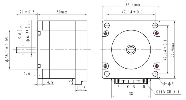 1.8° Hybrid NEMA 23 Stepper Motor 1.01N.m 2.8A For Medical Devices