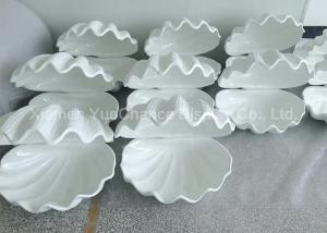 Quality Pearl White Color Window Display Decorations Fiberglass Sea Shell Bag Display Rack wholesale