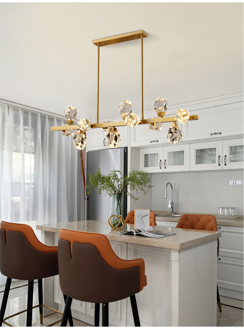 Modern Circle Rectangle Chandelier Lighting Living Dining Room Diamond Crystal Hanging Lamp(WH-CY-185)