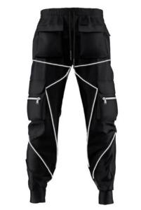 China Small Quantity Garment Manufacturer Sports Trousers Velcro Slacks With Reflective Strips on sale