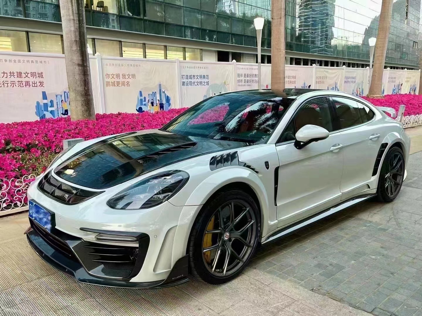 MSY Panamera 971 Body Kit Red Carbon Fiber Replace Front Bumper Spoiler Widebody Kit