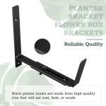 Black Powder Coated Flower Box Holder Heavy Duty Planter Box Bracket for Wall