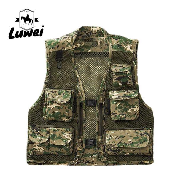 Casual Cardigan Waistcoats Travel Camouflage Mesh Utility Photography Tactics