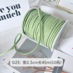 3mm Suede Leather Velvet Ribbon ISO9001 Blue Velvet Ribbon Wired