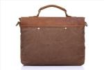Retro Men Messenger Sling 15 Inch Canvas Leather Laptop Briefcase