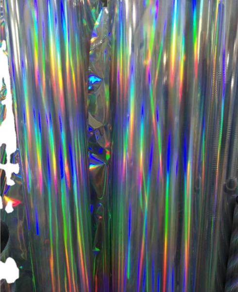 Standard Flexo Rainbow Silver Holographic Foil , Cold Foil Stamping For