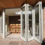 Exterior Frameless Bifold Commercial Aluminum Glass Doors Folding Type With