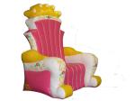 Hot Melding Pink 0.9mm Pvc Tarpaulin Inflatable King Chair Sofa For Advertising