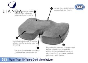 Quality Coccyx Orthopedic Comfort Memory Foam Seat Cushion with zippered cover wholesale