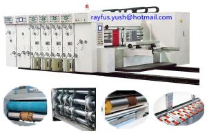 Quality 1 ~ 5 Colors Printing Flexo Printer Slotter Die Cutter Vibrator Stacker Lead Edge Feeder wholesale