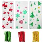 OPP Christmas Cellophane Treat Bags/ Candy Cookie Packaging Bags with Twist Ties