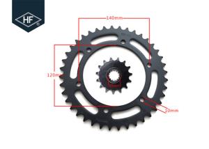 Quality Honda 525 Chain And Sprocket Kit , 40T / 15T Motorbike Chain And Sprocket Kits wholesale
