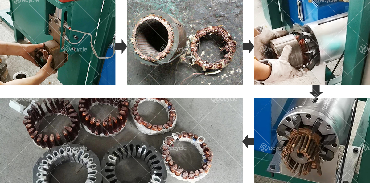 Electric Motor Wrecker Scrap Copper Motor Stator Recycling Machine for Professional