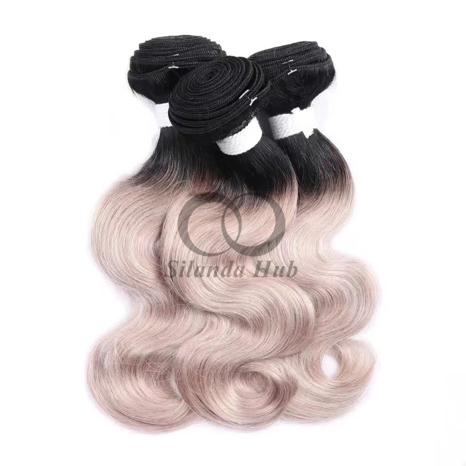 #T1B/Grey Body Wave Remy Human Hair Bundles Sew In Weave Bundles Brazilian Bundle Deals