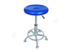 Portable Lab Fittings , Blue Round PU Cushion Modern Lab Stool