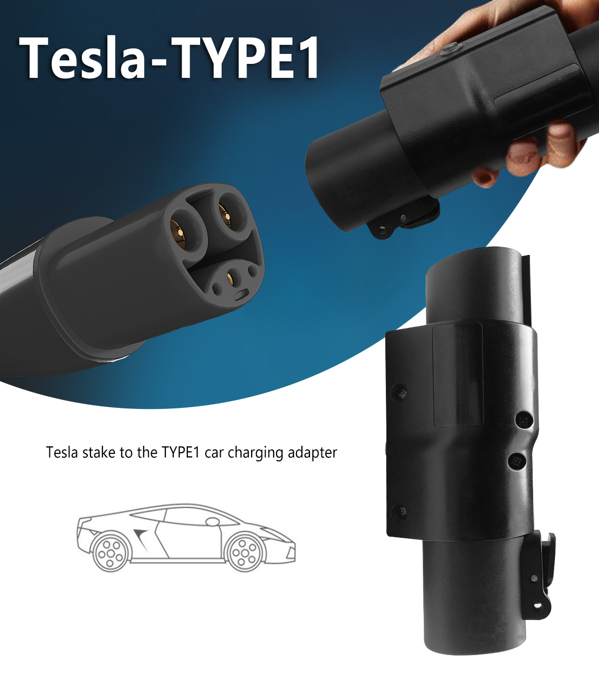 Car side Plug 7KW TSL/NACS to Type1 J1772 32A Adapter EV Charging Adaptor 220V EV Car Charger Adapter for retrofit/upgrade