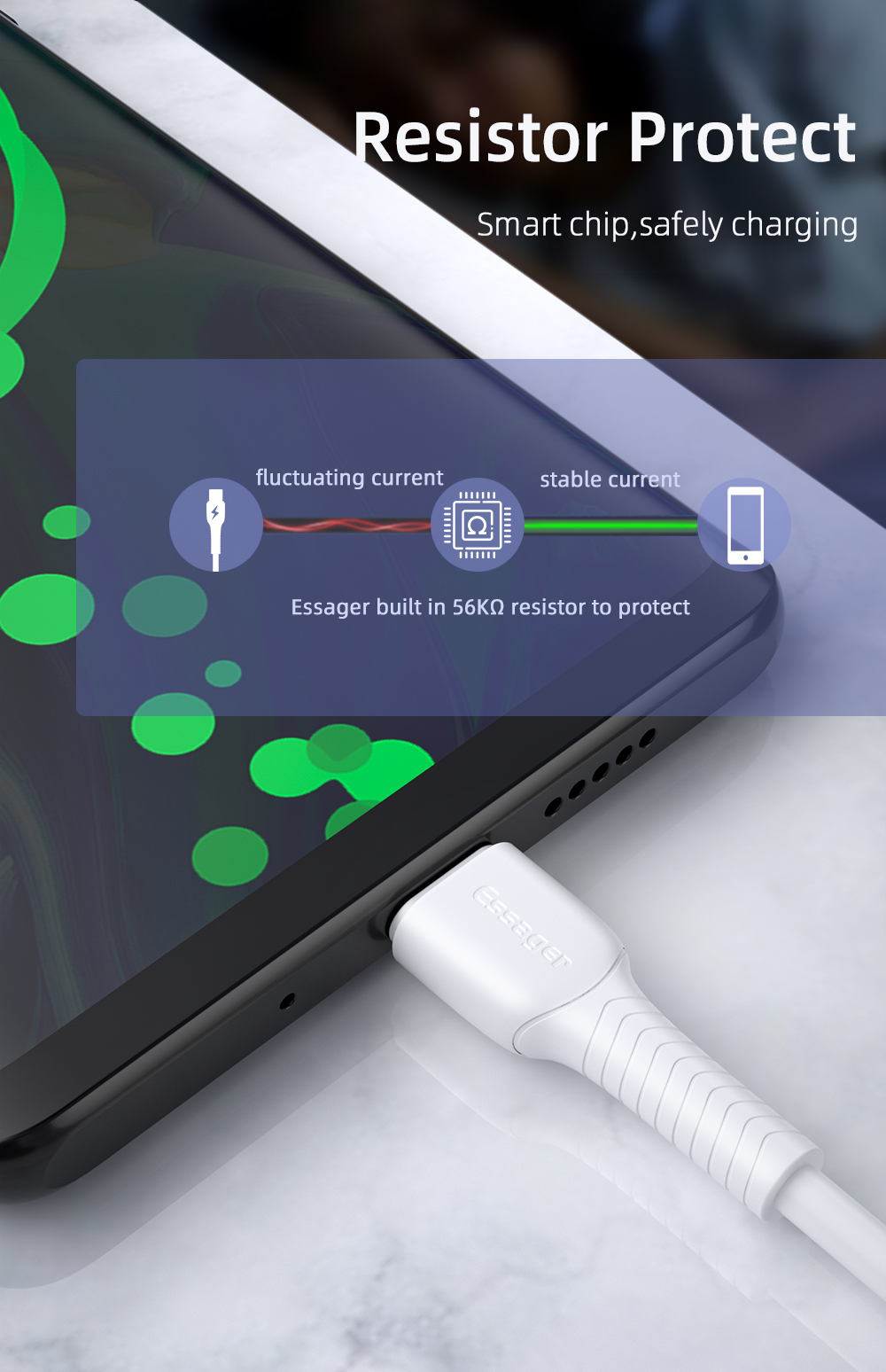 Braid Shielding Fast Charging Type C Data Cable 3A 0.3M 1M 2M For C Devices