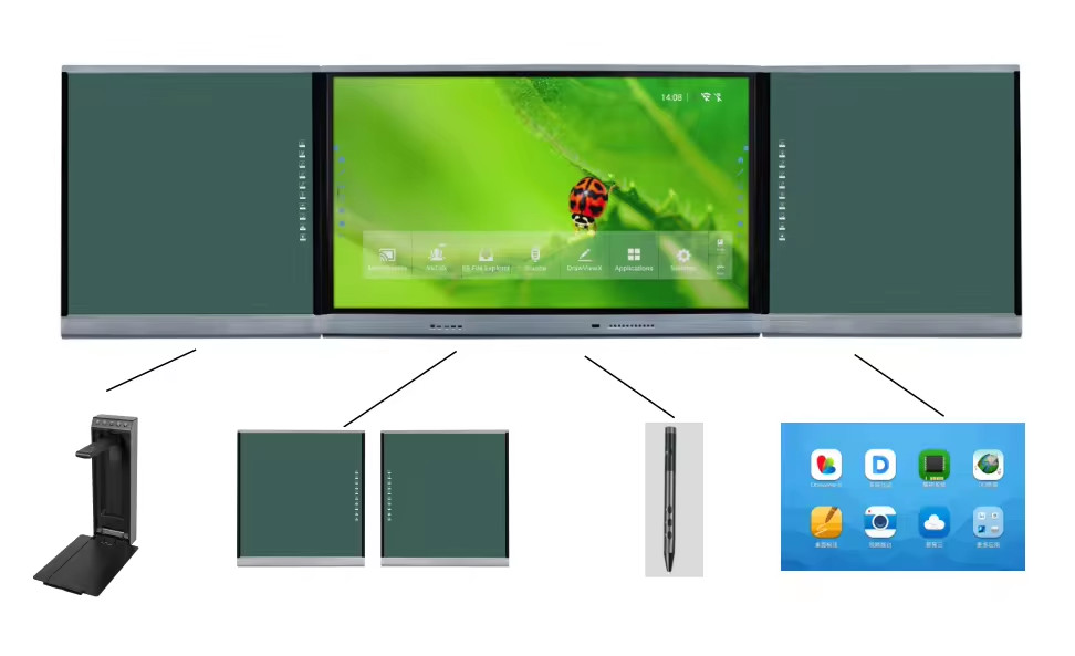 86 Inch ABA Intelligent Blackboard IR 20 Touch Points With Android Windows OS Camera Mic Inbuilt For Boardrooms Class