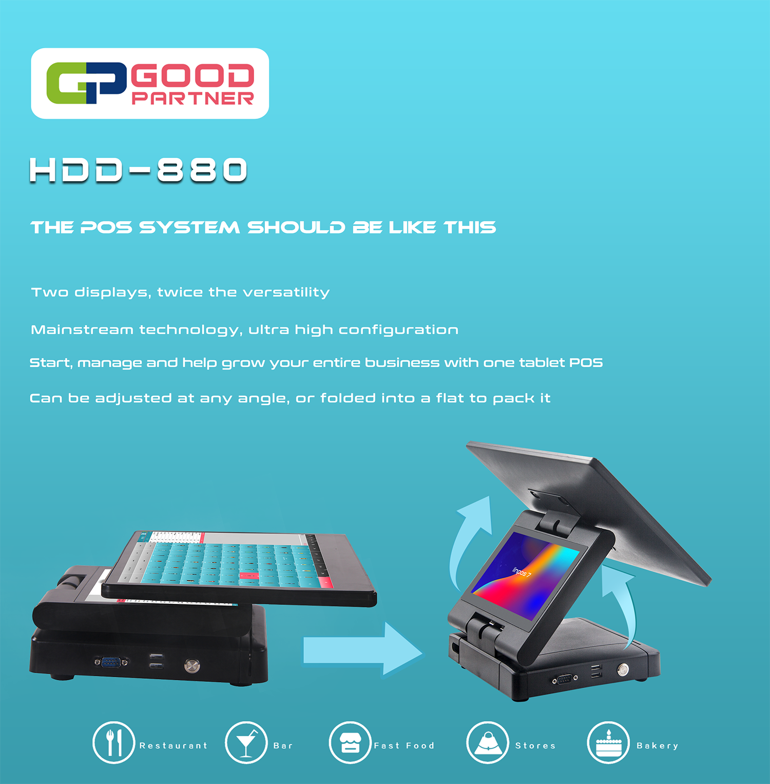 Capacitive Touch Screen POS Machine for Restaurant Retail Boutiques And Fashion Store