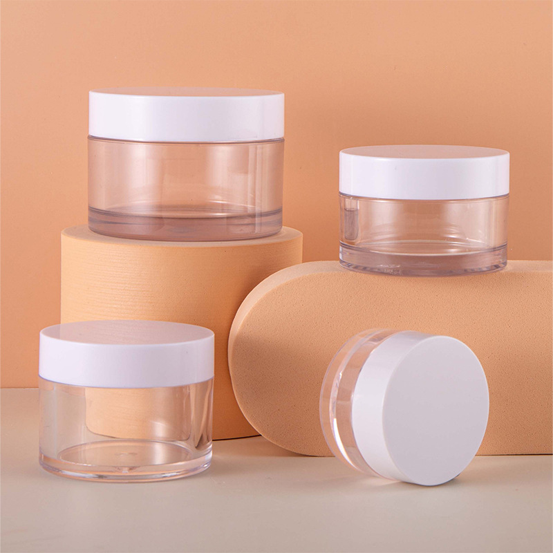5g10g 15g Acrylic Base Material Luxury Black White Frosted Square Skin Care Cosmetic Facial Cream Plastic Container Cream Jar