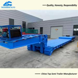 Quality Three Axle 80 Tons Removable Gooseneck Low Bed Trailer For Excavator Transport wholesale