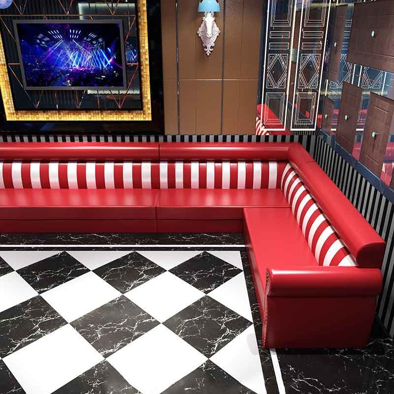 Leather U Shaped Club Lounge Sofa Sectional Blue With Recliners Party Room Night Club Couch