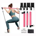 Pilates Bar Kit with Resistance Bands Home Gym Workout Bar Portable 3-Section