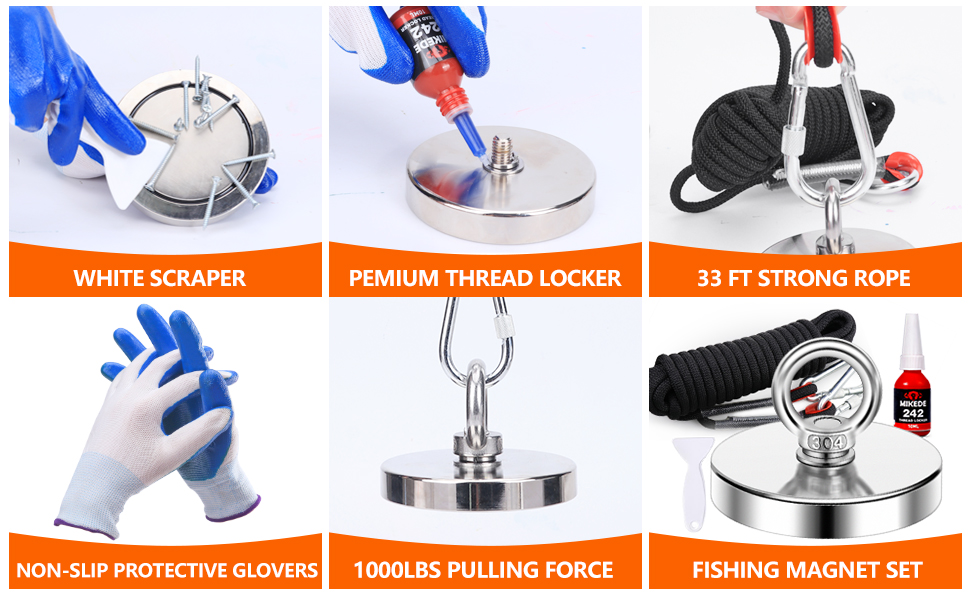 Power 500KG Pulling Force Neodymium Salvage Magnet for Metal Detecting in Rivers and Seas