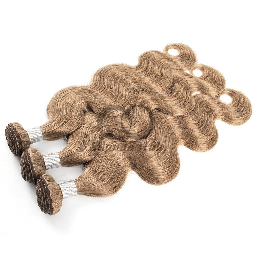 #8 Ash Brown Body Wave Remy Human Hair Bundles Sew In Weave Bundles Brazilian Bundle Deals