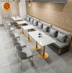 Marble Stone Tabletop Modern Restaurant Table Rectangle Shaped
