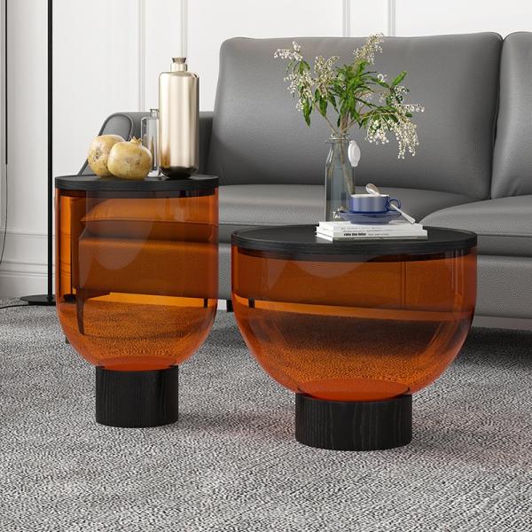 Cheap Round Tempered Glass Top Coffee Table OEM Bowl Coffee Table for sale
