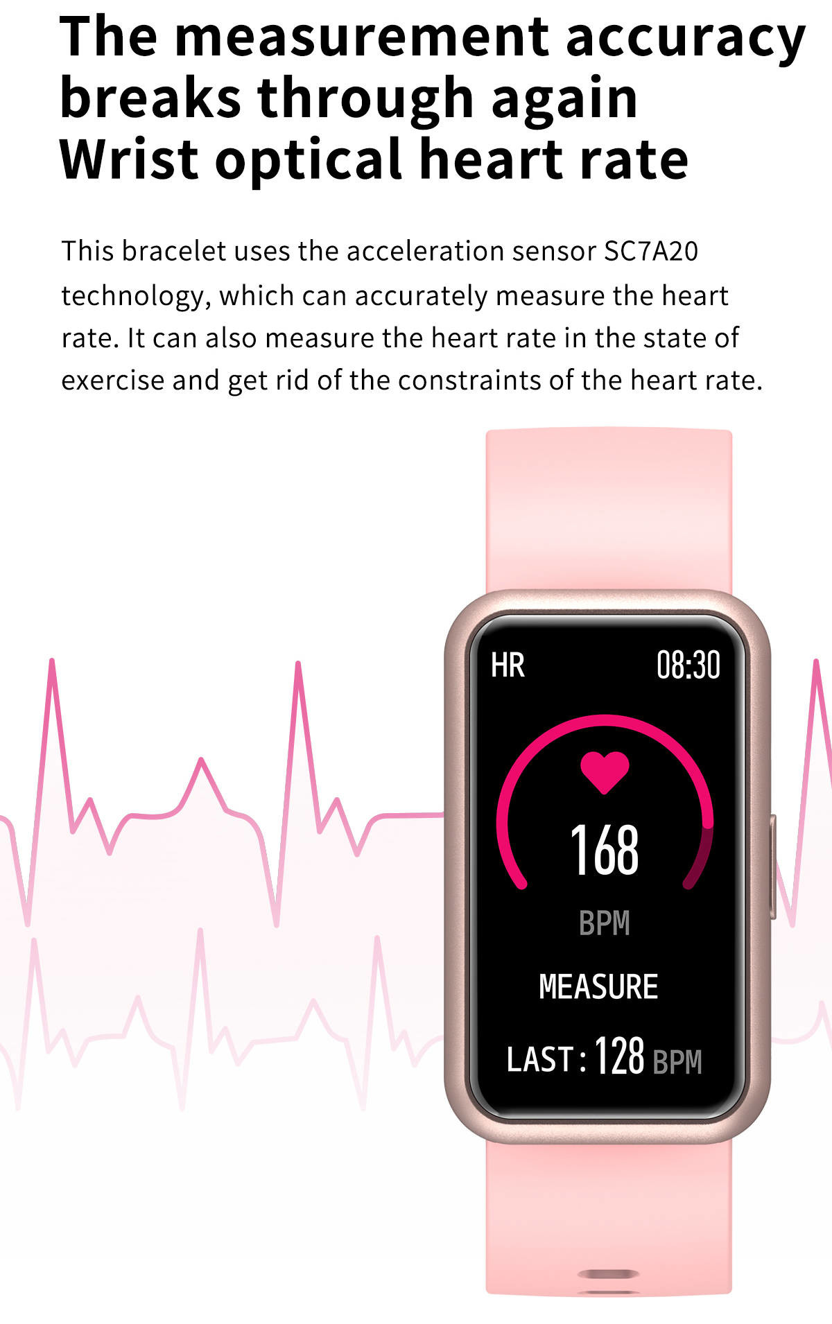 1.45 inch Bluetooth Fitness Bracelet Calories Burned Distance Calculation 145mAh