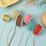 3 Strands 2mm-10mm Polyester Nylon Rope Gold Thread Mixed For Bracelet