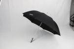 Black Automatic Promotional Golf Umbrellas With Silver Coating Plastic Handle