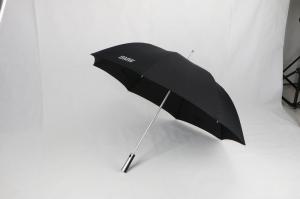 Quality Black Automatic Promotional Golf Umbrellas With Silver Coating Plastic Handle And Carry Bag wholesale