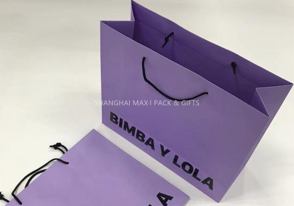 Small Branded Paper Bags , Retail Recycled Personalized Custom Boutique Shopping