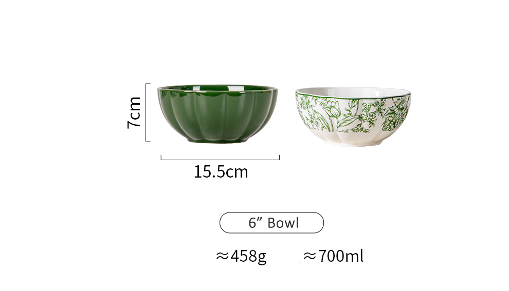 Business Gifts Floral Porcelain Ceramics Salad Bowl Set of 4 Sustainable and Stylish