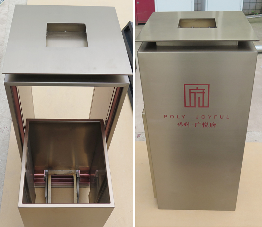 Outdoor Decorative Pull Out Stainless Steel Dustbin Use For School