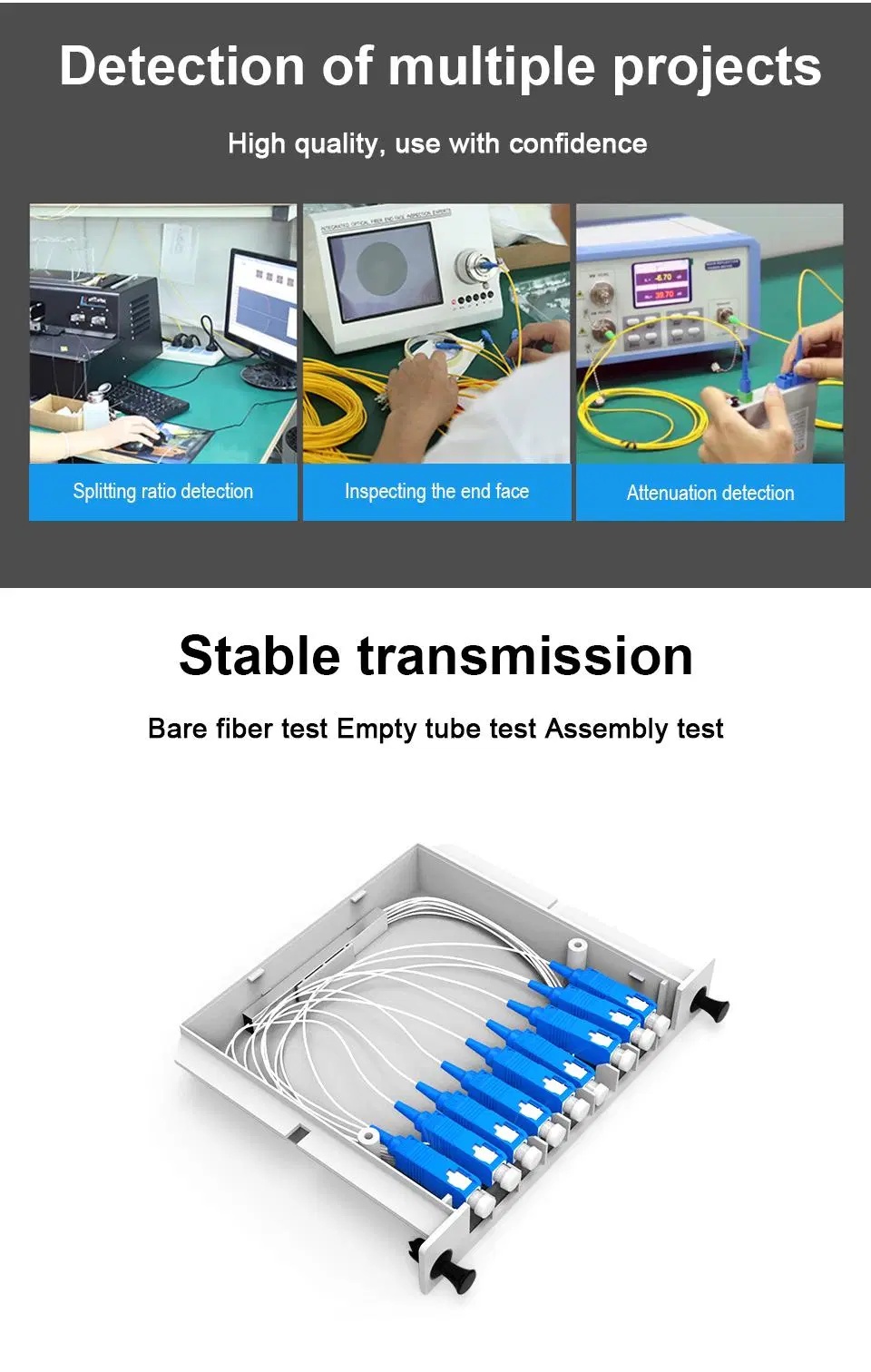 FTTH SC/UPC 1 * 16 Plug-in LGX Fiber Optic Splitter Box Plug-and-Play Design for Easy