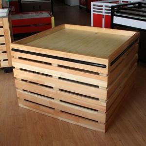 Quality Supermarket Fruit And Vegetable Wooden Retail Display Shelves / Wooden Display Units wholesale