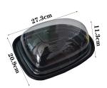 Transparent PP Roast Chicken Plastic Container Black Bottom Anti Fog Lid