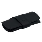 Lightweight Portable Printing Logo Black Leather Eyeglass Case Fashionable Pu